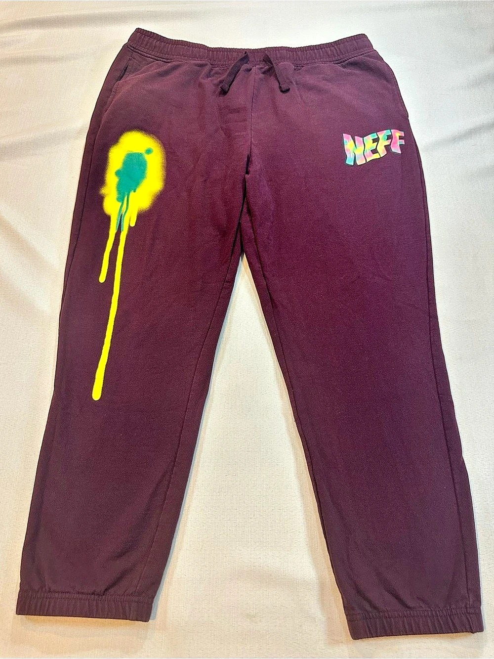 NEFF Burgundy Graphic Sweatpants Joggers Men’s 2XL